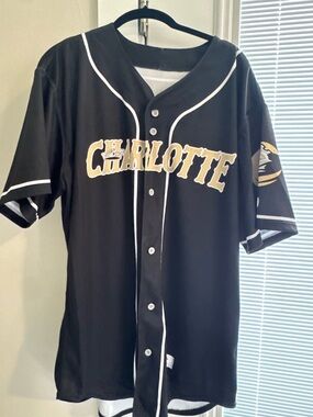Charlotte Nights Signed Wilson Black and White Baseball Jersey